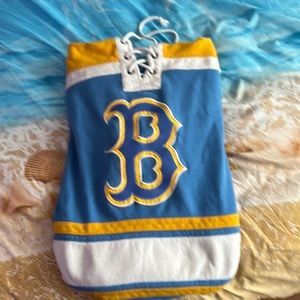 Boston Redsox Hoddie size small blue and yellow used once or twice